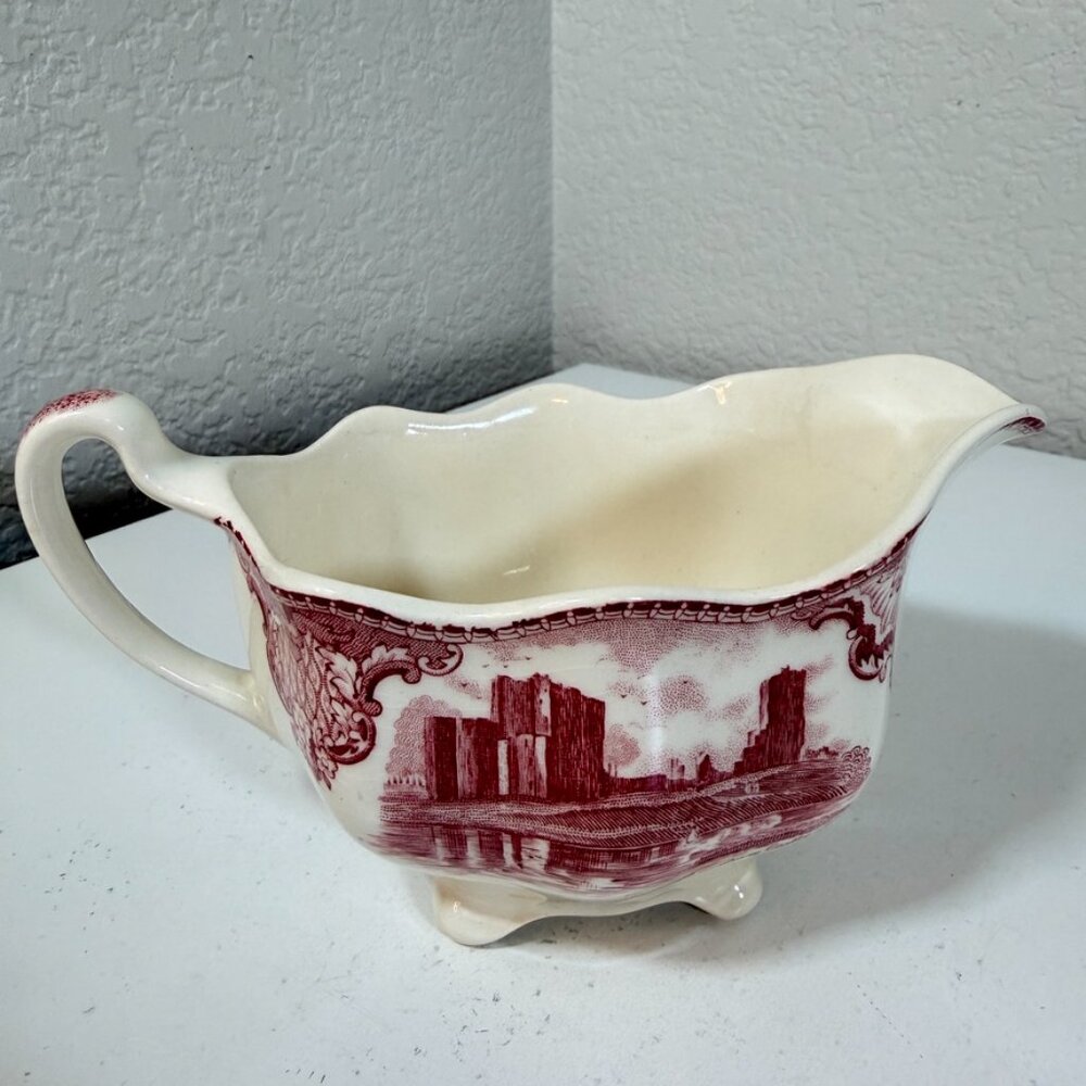 Vintage Johnson Brothers Old Britain Castles Pink Creamer Transferware Goodrich - Picture 4 of 16